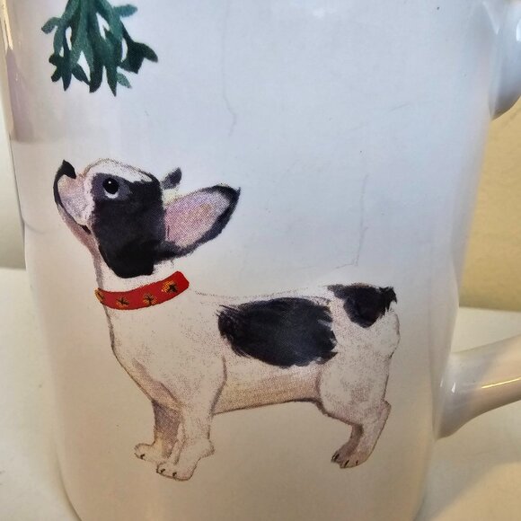 Fringe Boston Terrier Christmas Dog Coffee Mug Jingle All The Way Mistletoe - Picture 3 of 10
